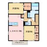 デミコリーヌ 2LDKの間取り