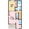 ラ・クゥーＣ 1LDKの間取り