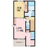 ラ・クゥーＣ 1LDKの間取り