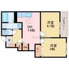 シュウ・レミングＣ 2DKの間取り
