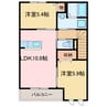 ディアベルジュ輝 2LDKの間取り