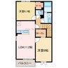 セリーヌ 2LDKの間取り