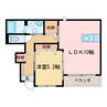 リバティハイツ 1LDKの間取り