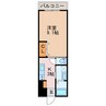 ルミナス西の土居 1Kの間取り