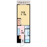 ルミナス西の土居 1Kの間取り