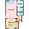 カンパニア西の土居弐番館 1LDKの間取り