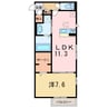 レーヴリッチ 1LDKの間取り
