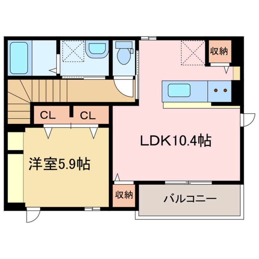 間取図 カーサ　ブラーボ　ドゥーエ