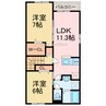 メゾンリヴィエールP 2LDKの間取り