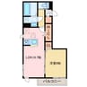 アサヒパレス久保田　A 1LDKの間取り
