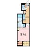 サンリット峰 1Kの間取り
