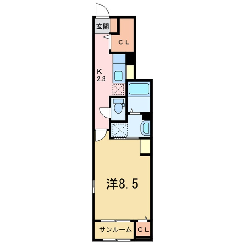 間取図 ソーレ　8A