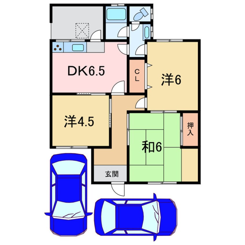 間取図 北内町2丁目1-37貸家