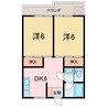 松本マンション 2DKの間取り