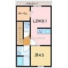 EARL’SCOURT下泉 1LDKの間取り