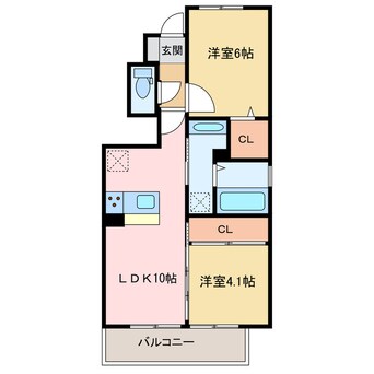 間取図 D-Roomニシキ