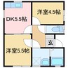 港町16-7戸建て 2DKの間取り