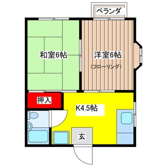 間取図 アルファ鹿嶋Ｂ棟