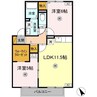 サンク・クレールＣ 2LDKの間取り