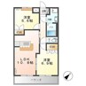 カームハイツ 2LDKの間取り
