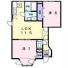 アン・プレーヌ 2LDKの間取り