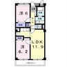 パレス オダ 2LDKの間取り