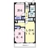パルテール 2LDKの間取り