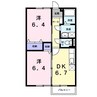 ファミール旭ヶ丘Ⅱ 2DKの間取り