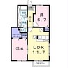プラトー 2LDKの間取り