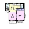 イマージュⅡ 2DKの間取り