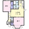 アヴニールB 2LDKの間取り