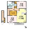 ラヴェスト・コート 2LDKの間取り