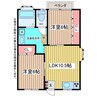 幸コーポ 2LDKの間取り