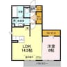 サンシャインヒルズ厨 1LDKの間取り