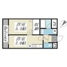 ロワイヤルユウ鹿島 1DKの間取り