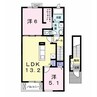 アムール下津Ⅱ 2LDKの間取り