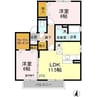 パークヒル 2LDKの間取り