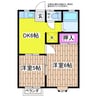 ヤングハウスＥ棟 2DKの間取り