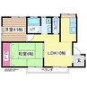 若葉住宅 2LDKの間取り