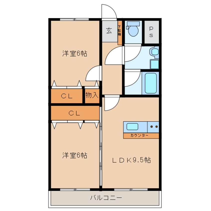 間取図 スプリームつつい.Ⅱ