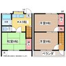 石井コーポＢ棟 3Kの間取り
