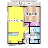 レスポワールB棟 1LDKの間取り