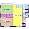 豊野荘B 2LDKの間取り