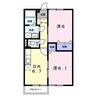 ファミール旭ヶ丘Ⅰ 2DKの間取り