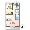 ラスターメールB 1LDKの間取り