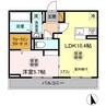 コートドゥエ 1LDKの間取り