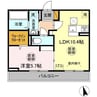 コートドゥエ 1LDKの間取り