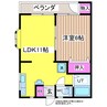 マリンハイツ（砂山） 1LDKの間取り