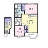 アクア 2LDKの間取り