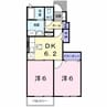 プレッソ前野Ⅱ 2DKの間取り